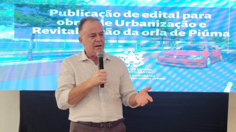 Governador Renato Casagrande anuncia edital para obras de urbanização e revitalização da orla de Piúma