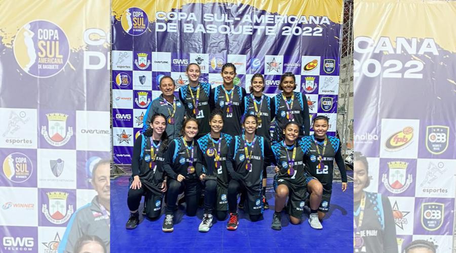Vila Velha: basquete feminino de escola municipal fica em 3º lugar na Copa Sul-Americana