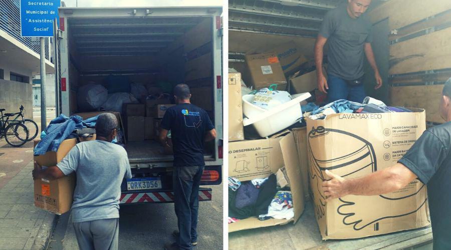 ​Assistência Social de Vila Velha envia caminhão de doações para Viana