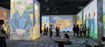 Estudantes do tempo integral se encantam em exposição com obras de Van Gogh em Vitória