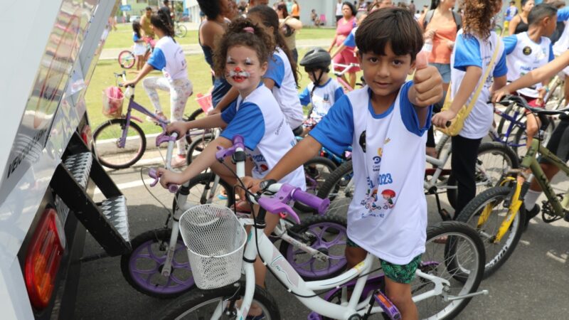 Diversão foi garantida em Família no Pedal Kids em Cariacica deste domingo (29)