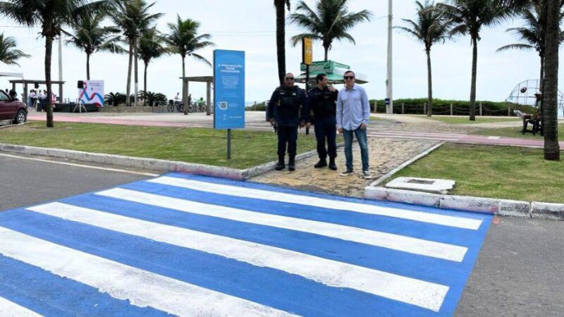 Novembro Azul: Faixas de Pedestres são pintadas de azul em Vila Velha