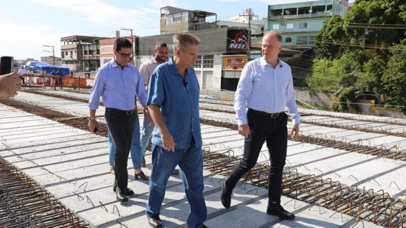 Prefeito, governador e presidente da Assembleia supervisionaram o avanço das obras do viaduto