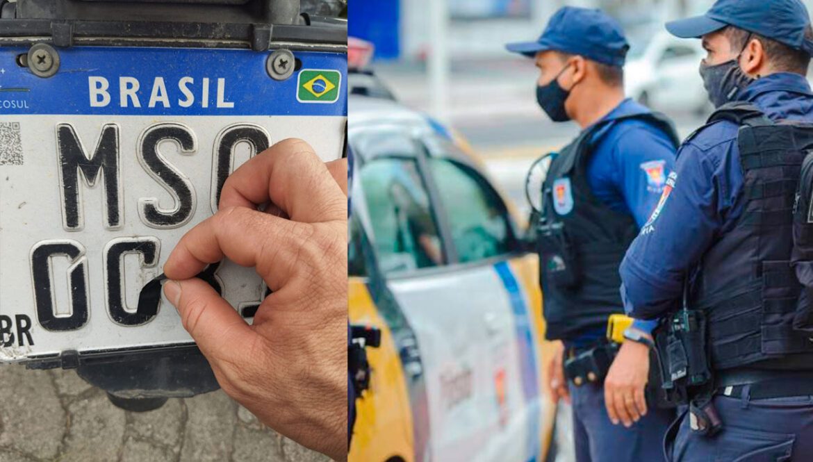 Homem em moto é capturado com placa adulterada